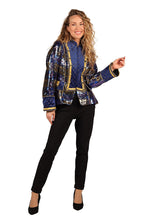 Afbeelding in Gallery-weergave laden, DAMESJAS SEQUIN SQUARE BLAUW
