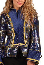 Afbeelding in Gallery-weergave laden, DAMESJAS SEQUIN SQUARE BLAUW
