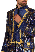 Afbeelding in Gallery-weergave laden, HERENJAS SEQUIN SQUARE BLAUW
