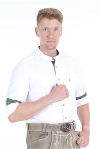 TRACHTENHEMD STEHKRAAG WIT-GROEN