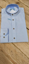 Afbeelding in Gallery-weergave laden, TRACHTENHEMD STEHKRAAG BLAUW-WIT

