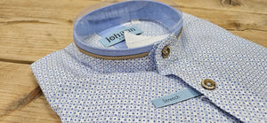 TRACHTENHEMD STEHKRAAG BLAUW-WIT