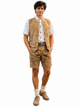 Afbeelding in Gallery-weergave laden, LEDERHOSE KORT PAUL Marmerlook bruin
