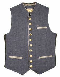 TRACHTEN VEST URS LINNEN BLAUW