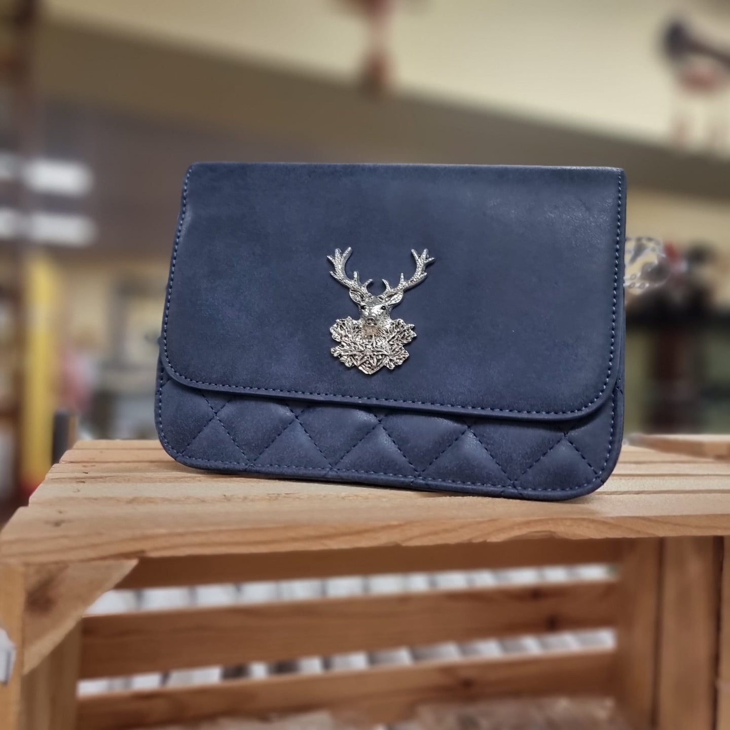 TRACHTEN HANDTASJE PU-LEDER BLAUW