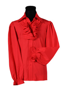 HERENHEMD MET JABOT LUXE ROOD